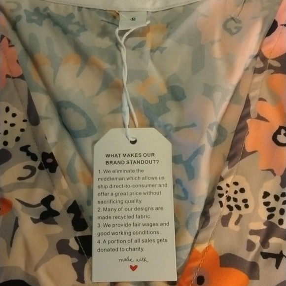 Made with loveFloral dress Women's Mini Dress Size S NWT - Picture 3 of 6